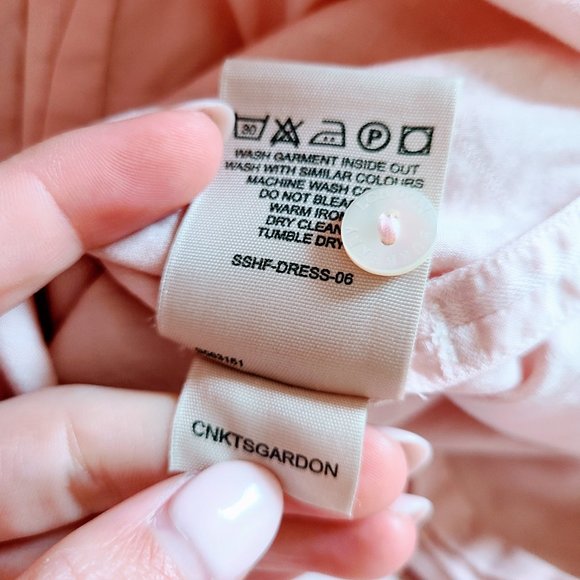 Burberry London Pink Embossed Plaid Belted Button Down Shirt Dress Women's Large - Picture 12 of 15